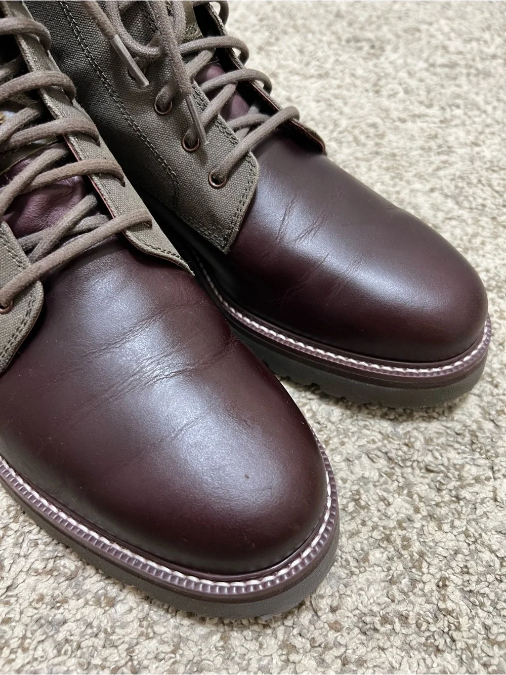 Cole Haan American Classics Plain Toe Boot Bloodstone-Deep Olive Waterproof Sz 9